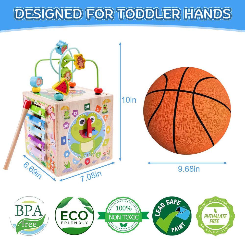 KMTJT Wooden Activity Cube animal matching promotes memory and concentration.