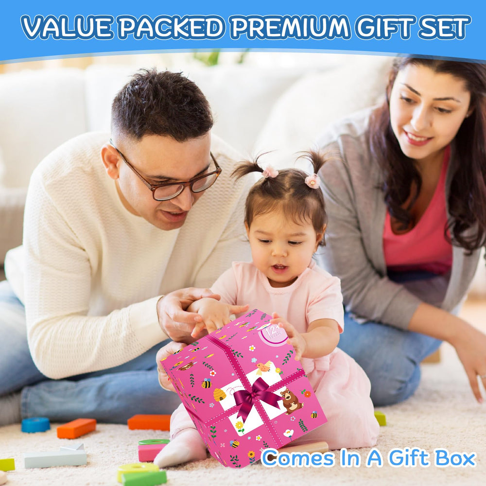 KMTJT Wooden Activity Cube word cards build vocabulary through interactive play.