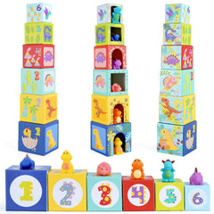 KMTJT Dinosaur blocks colorful boxes boost color recognition and sorting play