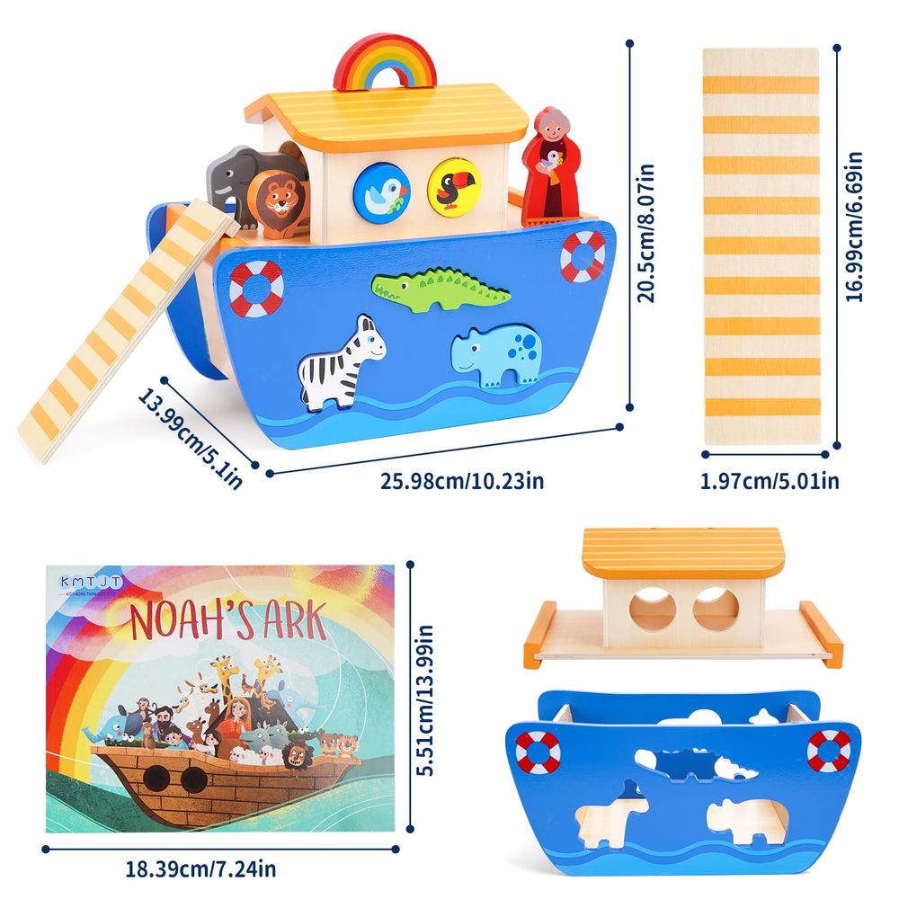 KMTJT Noah's Ark storybook included enhances storytelling and early language interaction.