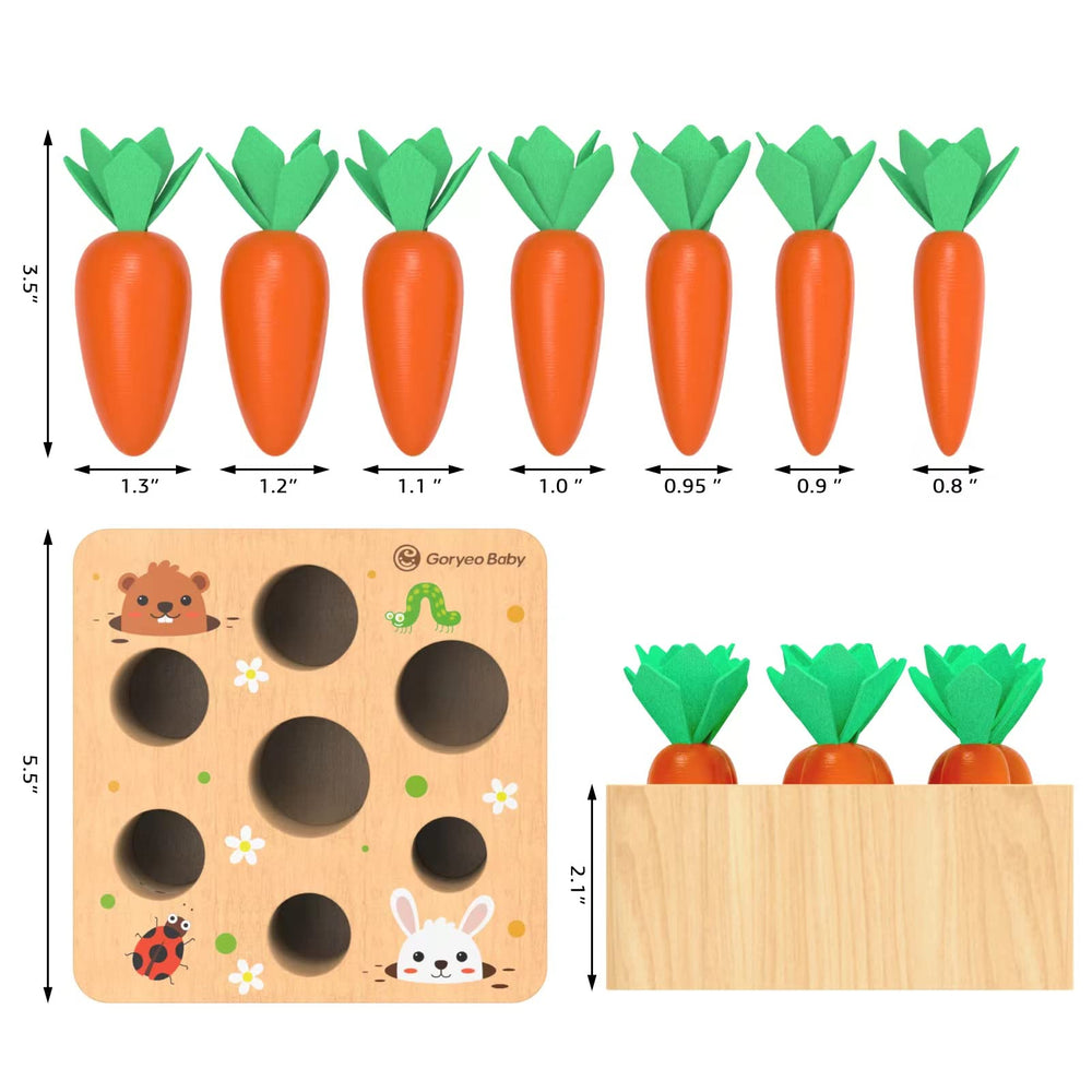 KMTJT wooden macron carrots and holes encourage sorting and fine motor practice