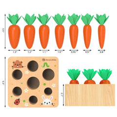 KMTJT wooden macron carrots and holes encourage sorting and fine motor practice