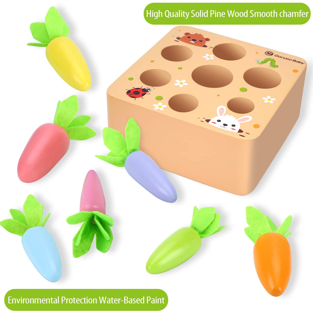 KMTJT wooden STEM toy for toddlers, featuring pine wood and smooth finish for safe exploration.