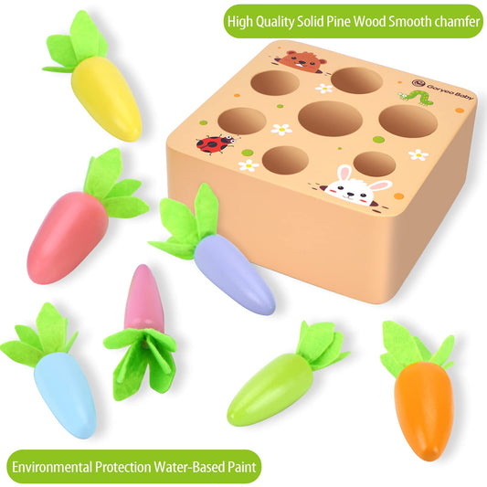 KMTJT wooden STEM toy for toddlers, featuring pine wood and smooth finish for safe exploration.