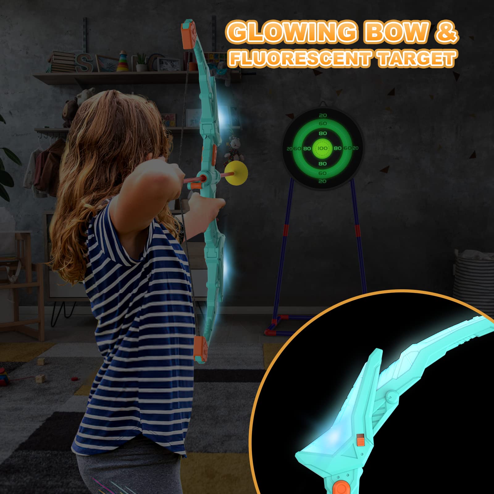 Kmuxilal indoor-outdoor archery game suitable for backyard or living room.