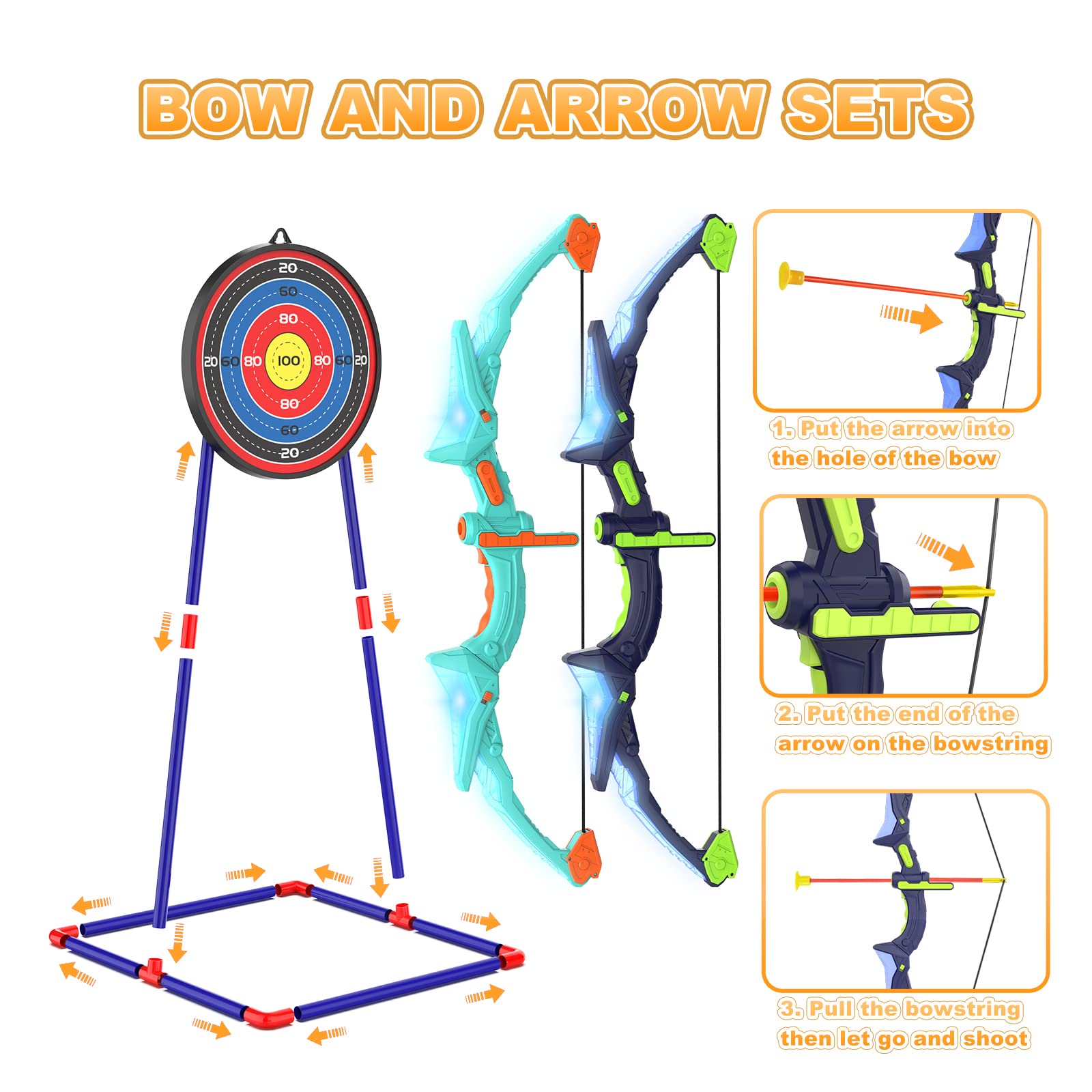 Kmuxilal portable archery toy easy to carry to a park.