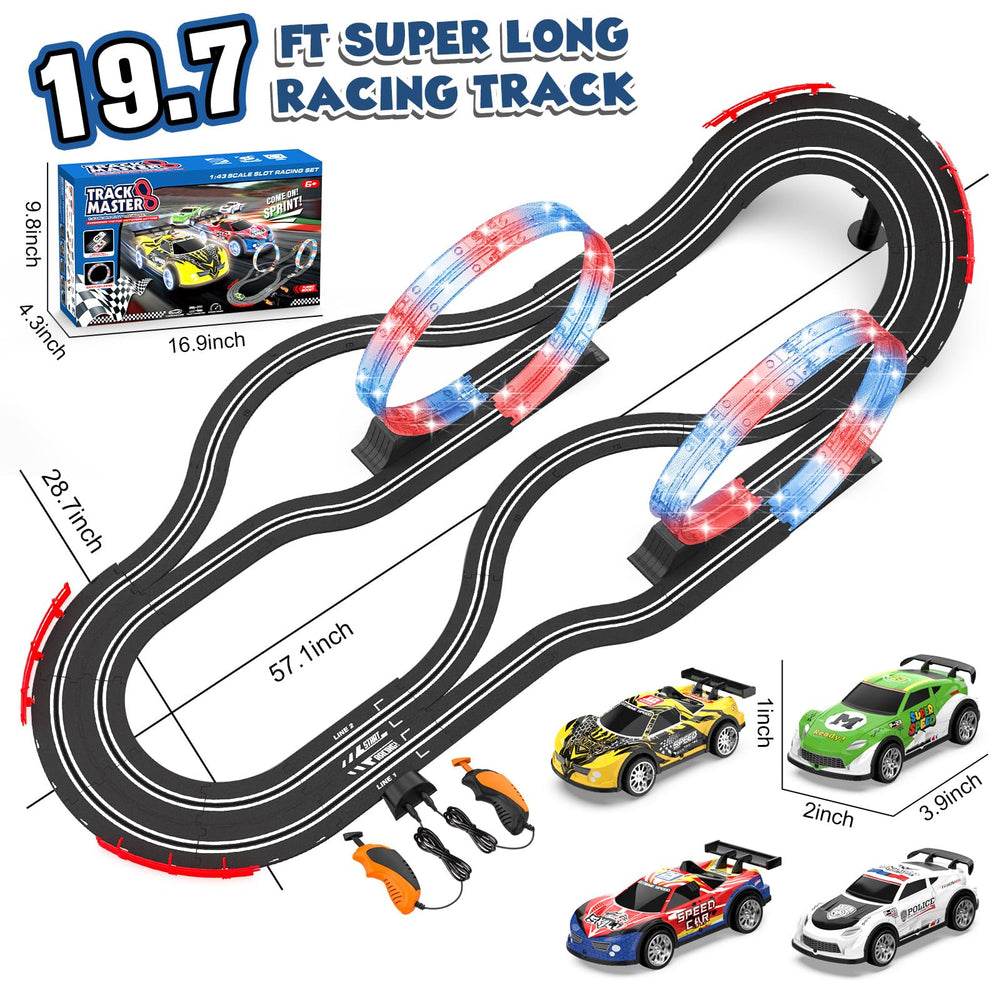 Kmuxilal gift-ready slot car track set for kids aged 6-12