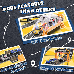 Kmuxilal slot track four-car set for competitive play