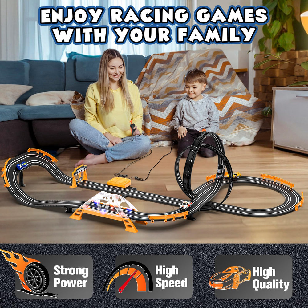 Kmuxilal slot track LED flash bridge lights night racing