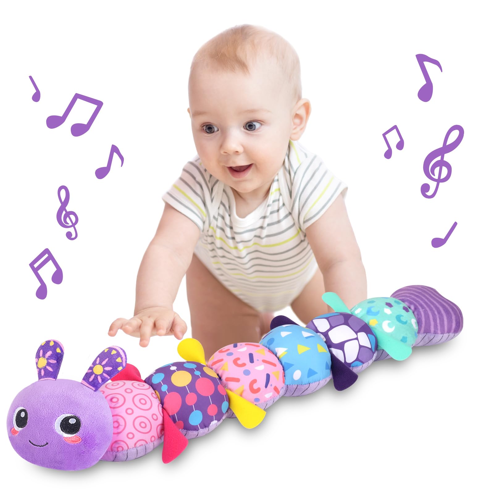 KMUYSL animal plush with crinkle for sensory exploration and tactile play.