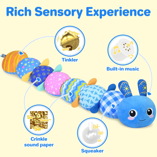 KMUYSL eyes-press lullaby feature soothes and engages babies during playtime