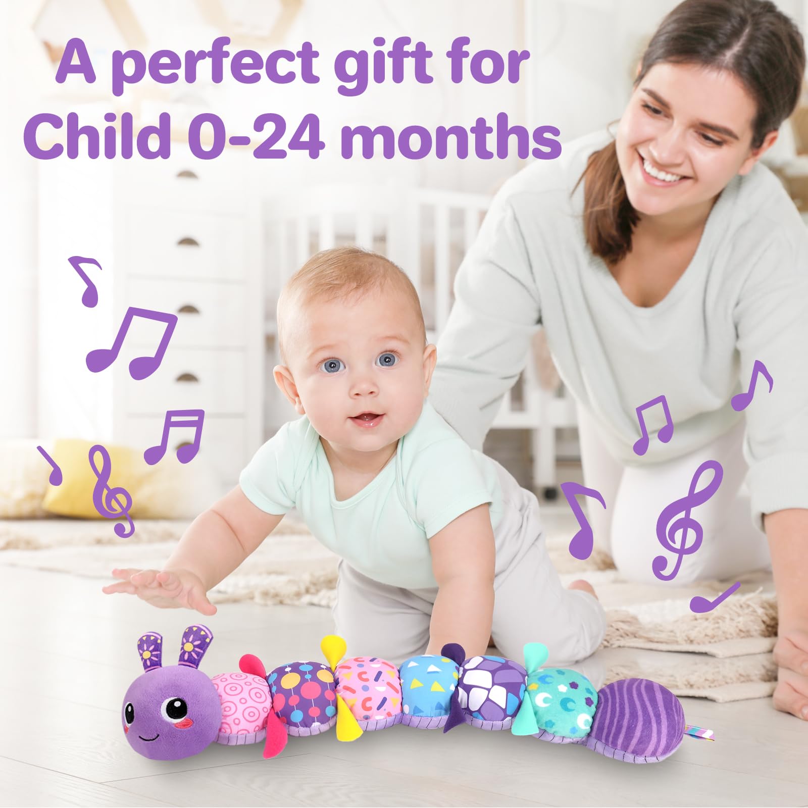 KMUYSL musical plush where pressing eyes plays a gentle lullaby for calming moments.