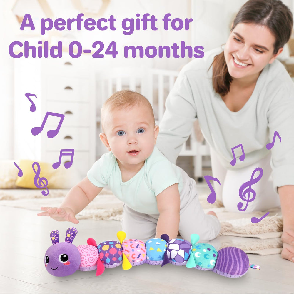 KMUYSL musical plush where pressing eyes plays a gentle lullaby for calming moments.