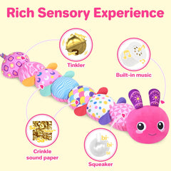KMUYSL sensory animal plush with rattle invites joyful discovery
