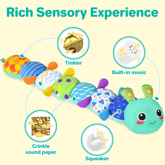 KMUYSL baby toy squeaker-bell-lullaby encourages soothing sounds during baby play.