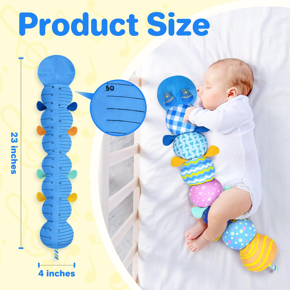 KMUYSL caterpillar plush tummy ruler helps track height during tummy time