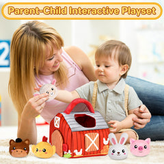 KMUYSL barn sensory toy with crinkle and rattle for auditory play.