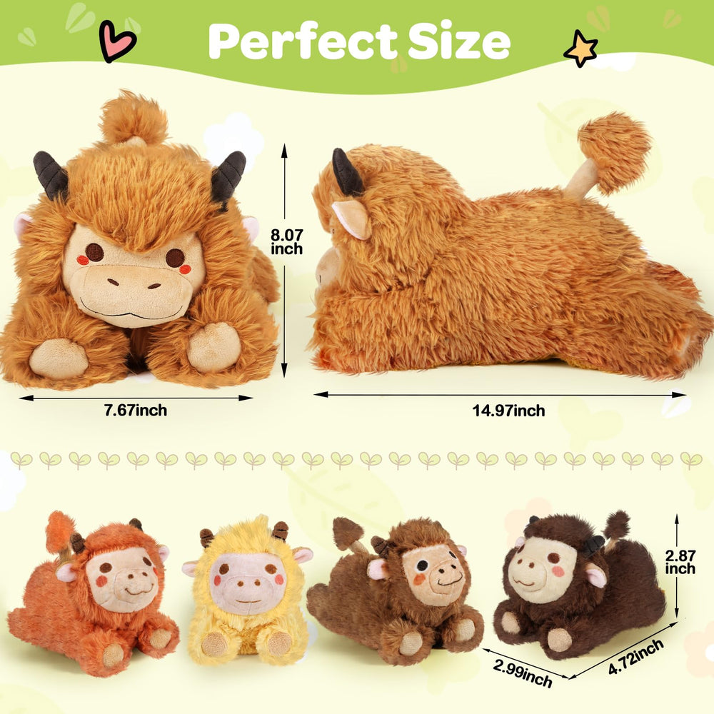 KMUYSL Highland Cow baby calf 2 with bright eyes for imaginative play.