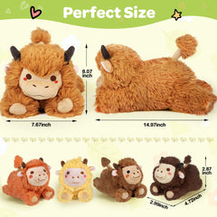 KMUYSL Highland Cow baby calf 2 with bright eyes for imaginative play.
