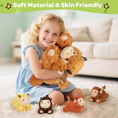 KMUYSL Highland Cow baby calf 4 fits inside mommy's belly for easy storage.