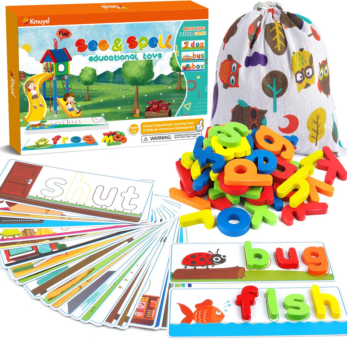 KMUYSL See & Spell flash cards boost early word recognition during play.