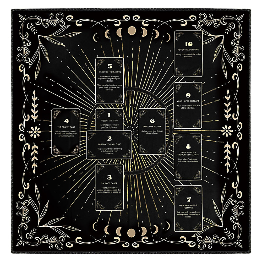 Knana altar cloth featuring moon engraving enhances focused divination ambiance.
