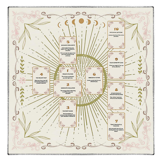 Knana altar cloth velvet tarot mat in white provides a clean base for readings.