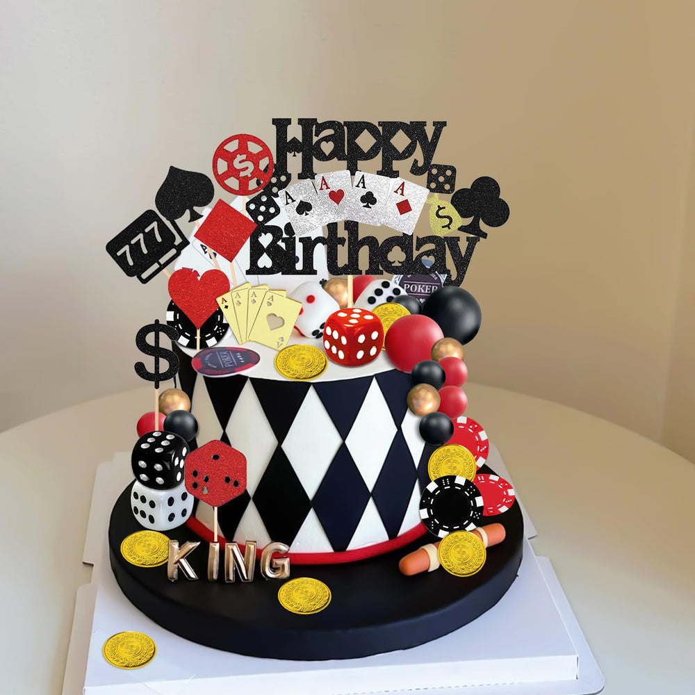 Knana dice cake topper adds playful vibe to cupcakes and birthday treats.
