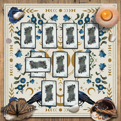 Knana tarot altar cloth closeup showcases soft plush texture under cards.