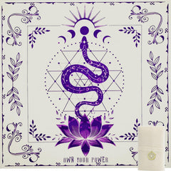 Knana tarot altar cloth silk mat with purple snake design for focused readings.