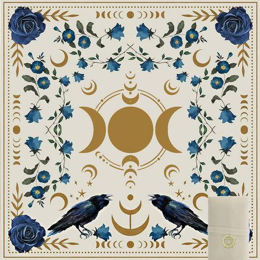 Knana Tarot altar cloth in silk captures sunlight for focused readings.