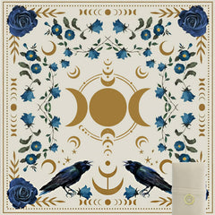 Knana Tarot altar cloth in silk captures sunlight for focused readings.