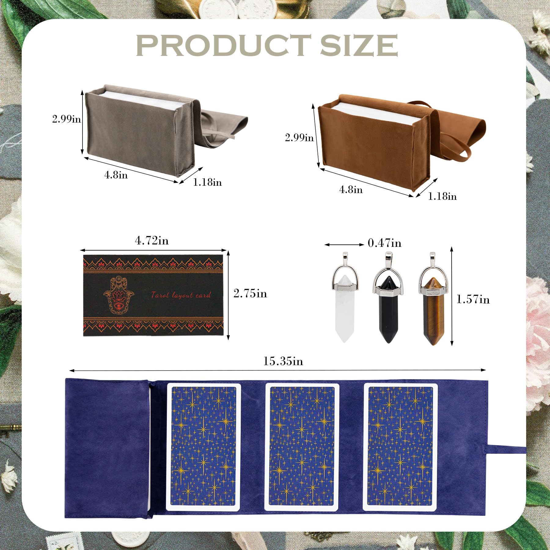 Knana brown velvet tarot bag for elegant card protection.