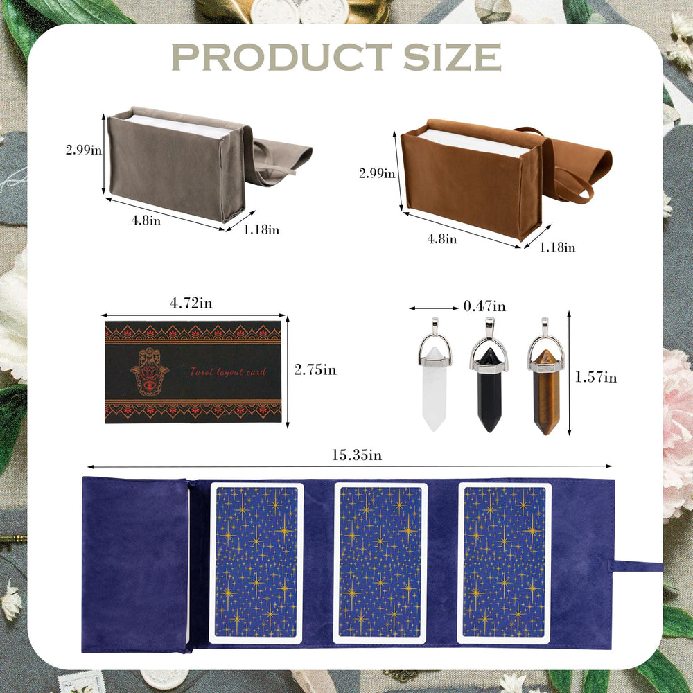 Knana brown velvet tarot bag for elegant card protection.