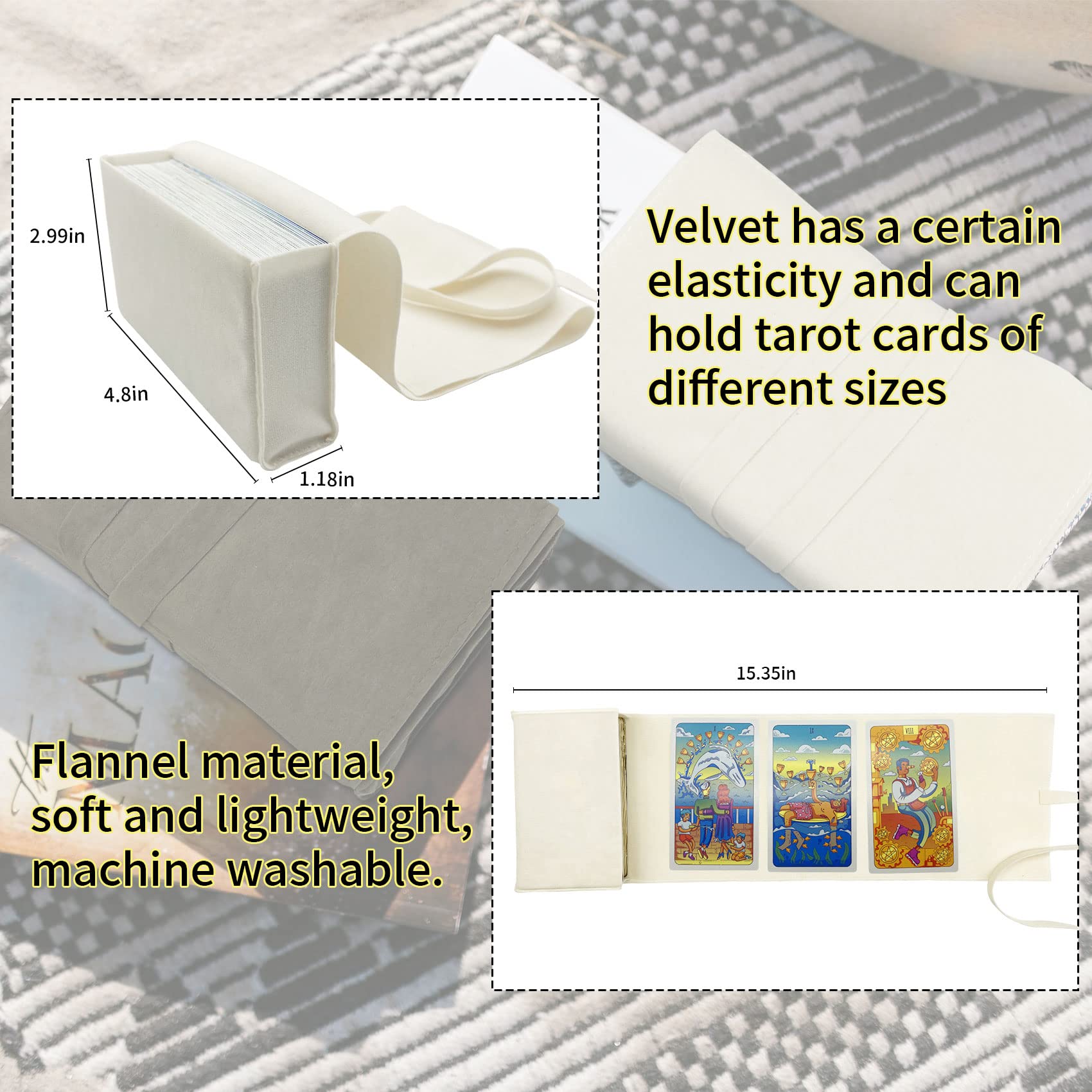 Knana gray velvet tarot bag protects your deck during travel