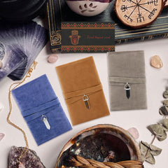 Knana gray velvet tarot bag for discreet card storage.