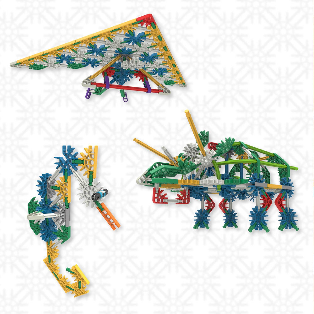 Colorful rods and connectors from K'NEX 100 Model Building Set boost spatial reasoning