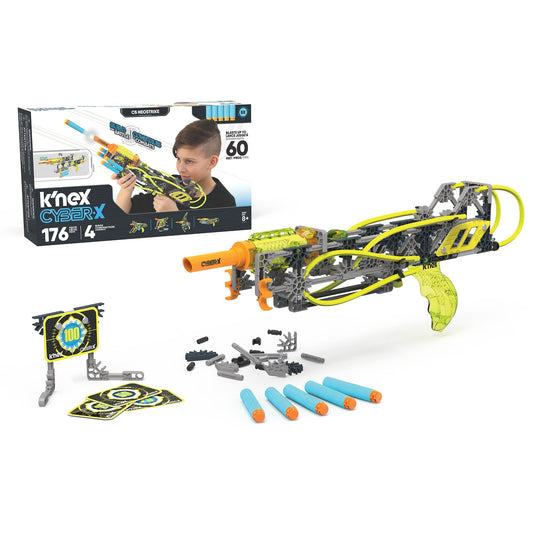 K'NEX Cyber-X C5 Neostrike front view blaster ready for action