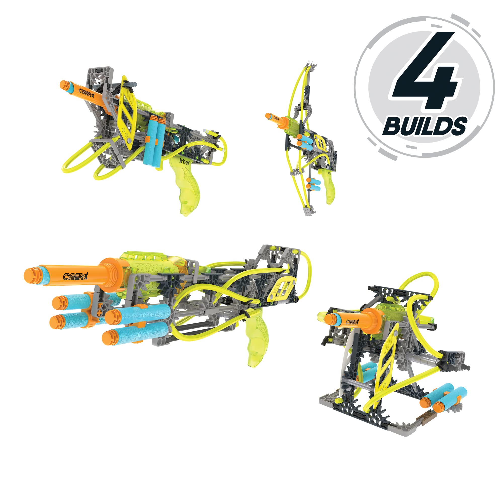 K'NEX Cyber-X C5 Neostrike rod-locks secure the blaster during play