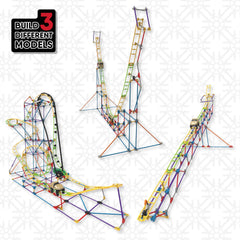 K'NEX Education roller coaster ramp model for modular testing and design.