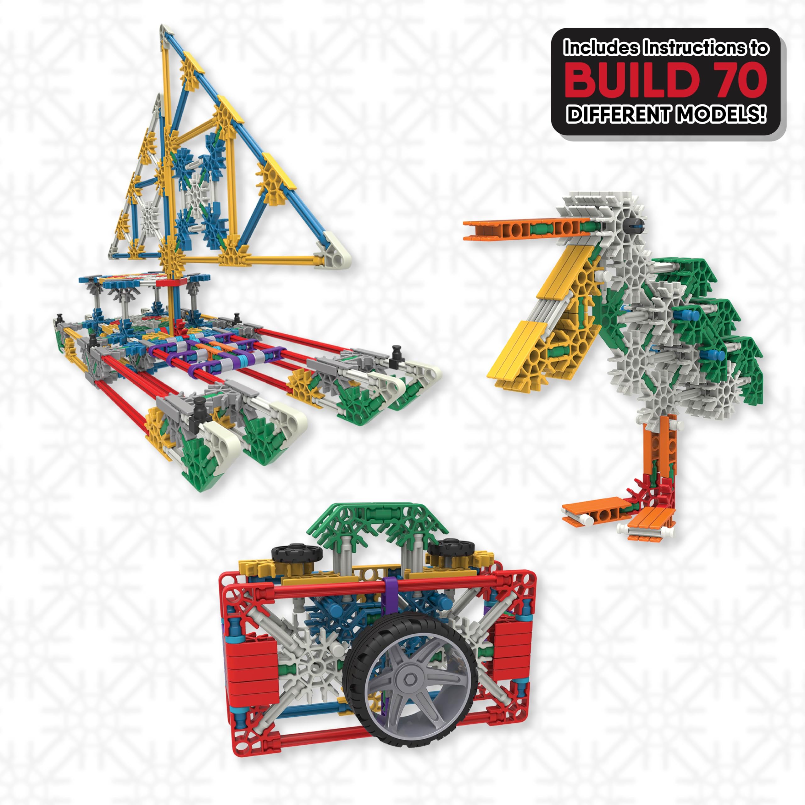 K'NEX treasure chest storage keeps parts organized for easy building.