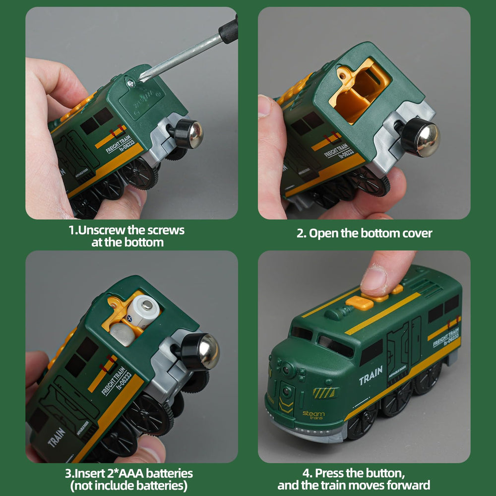 Knnidin 88-piece battery-powered locomotive with realistic sounds for immersive play.
