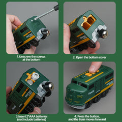 Knnidin 88-piece battery-powered locomotive with realistic sounds for immersive play.