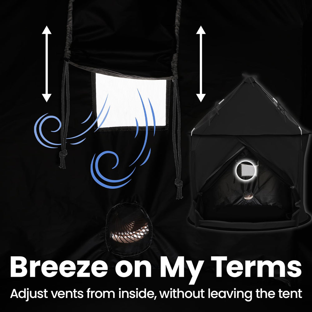 KNOCLOC sensory tent external pole structure keeps poles away from children