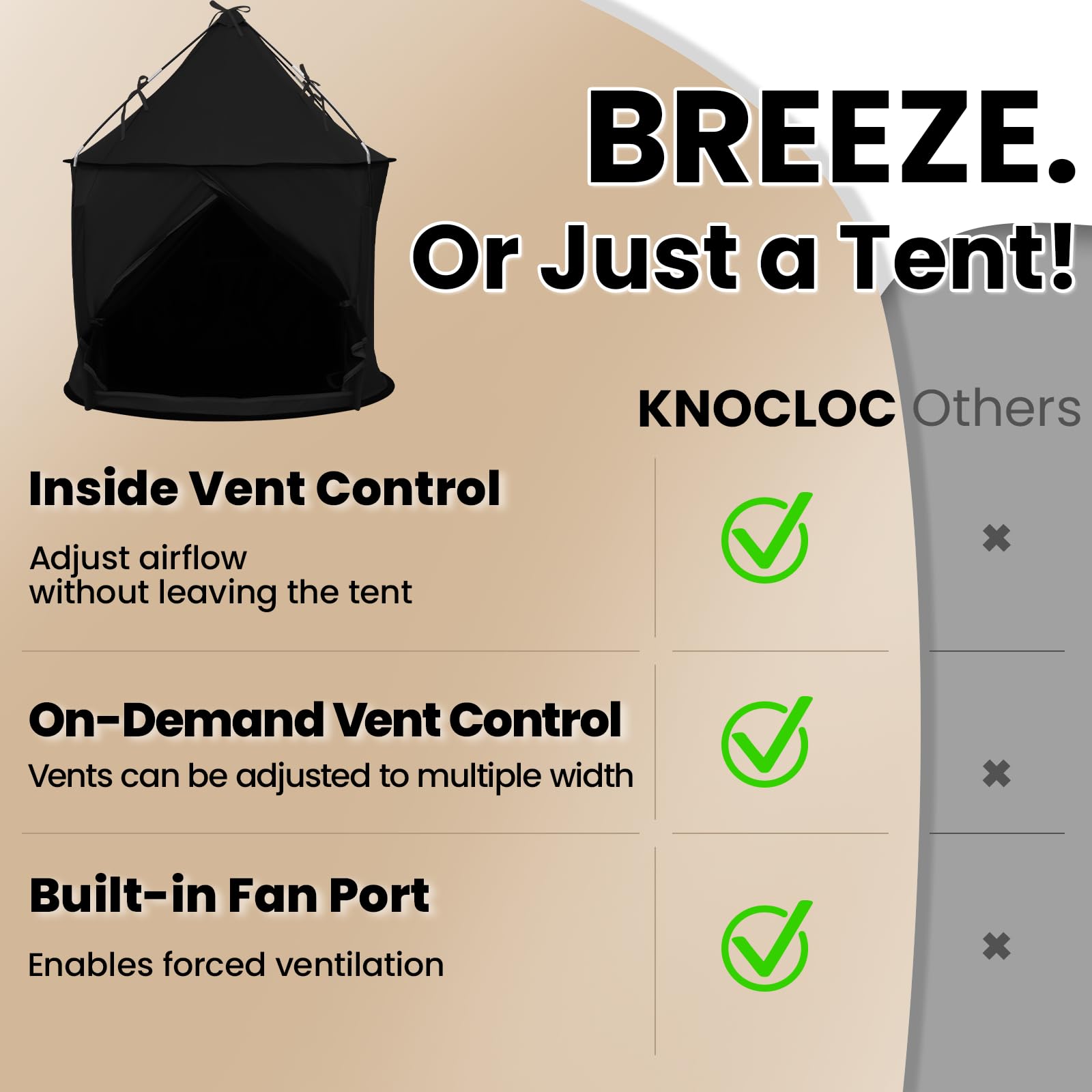 KNOCLOC sensory tent open door enables easy entry during calm-down time