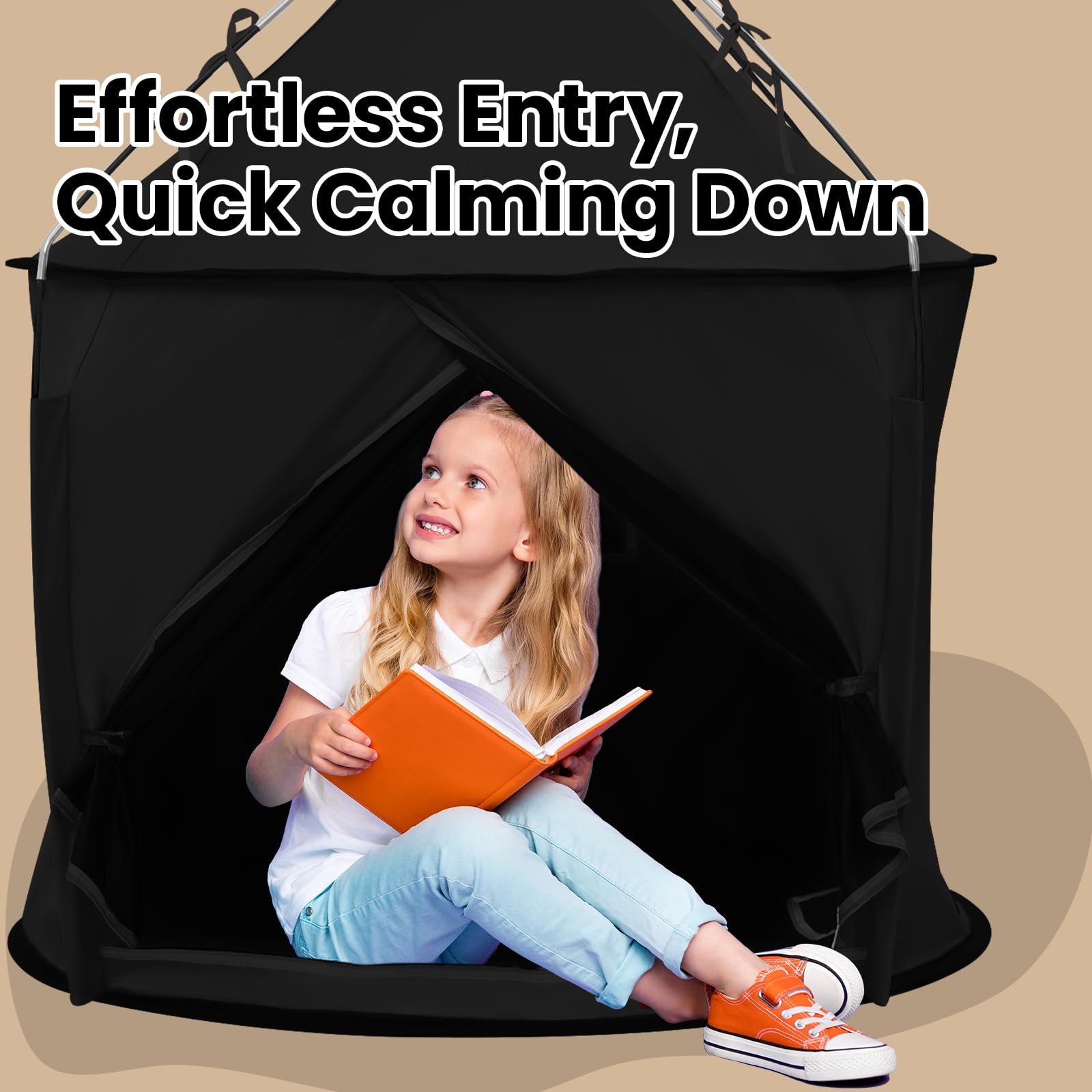 KNOCLOC sensory tent spacious interior accommodates movement and play