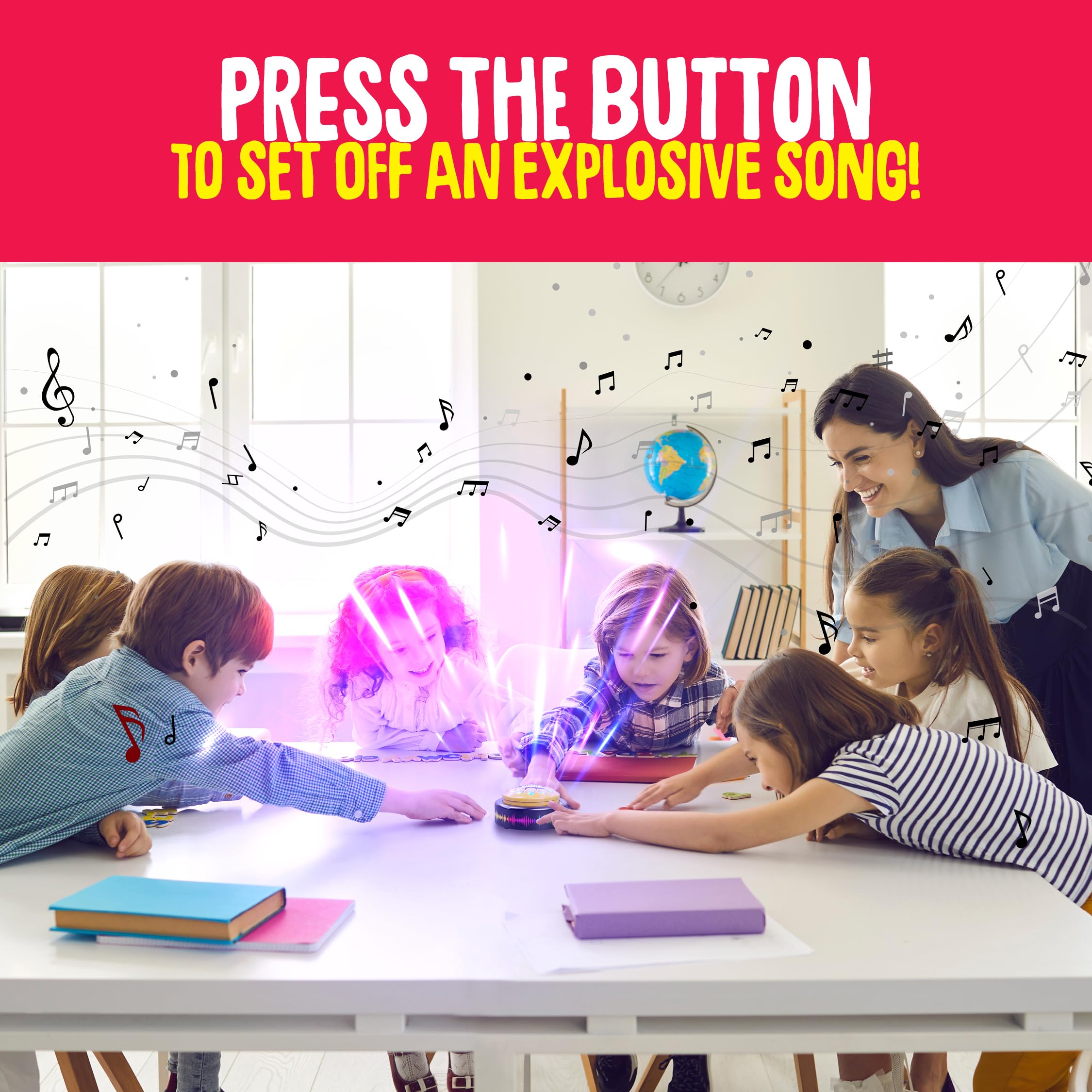 KNUCKLHEAD Dance Bomb in classroom setup energizes students during breaks.