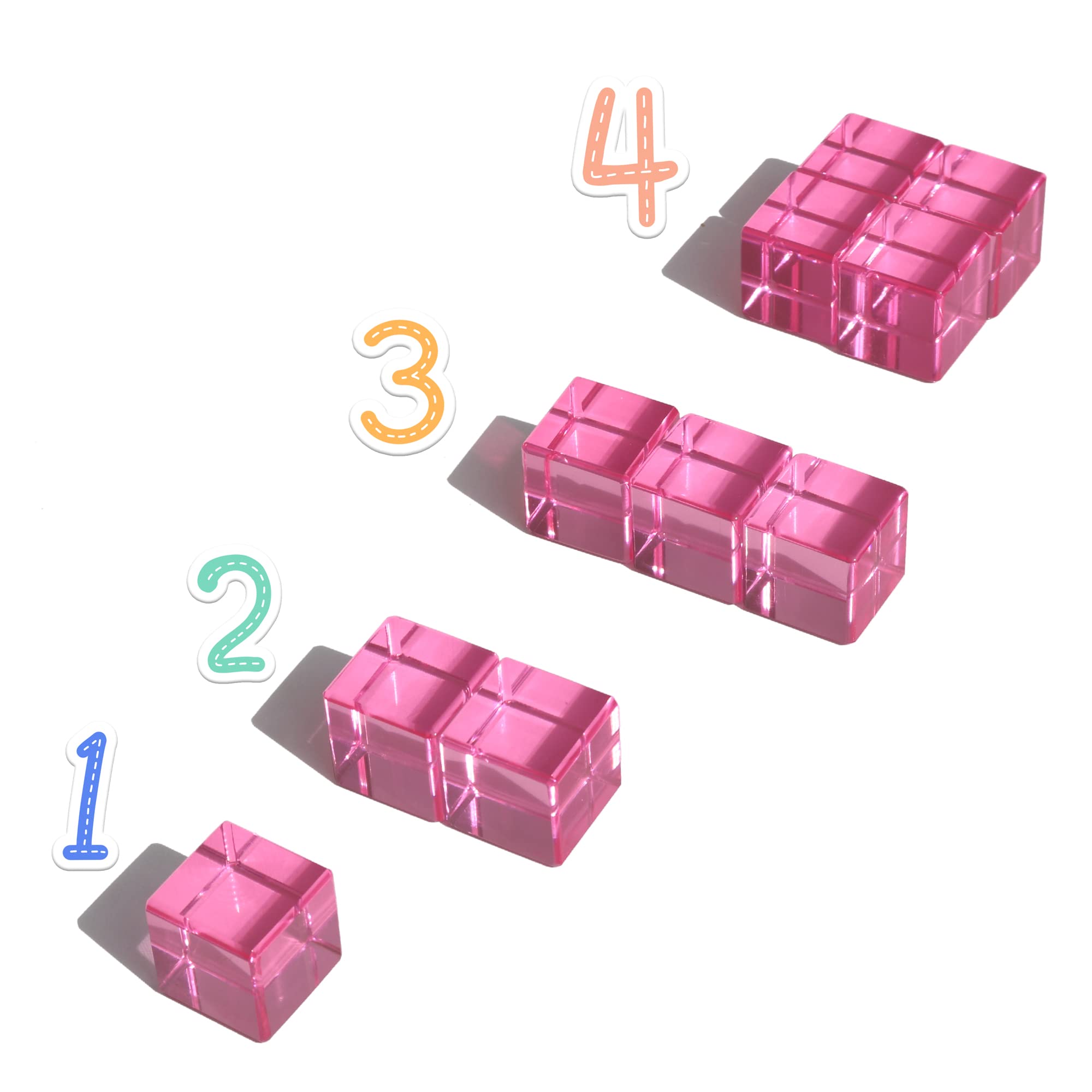 KOAICS Rainbow Crystal Cubes close-up shows smooth, hand-sanded edges for safe play.