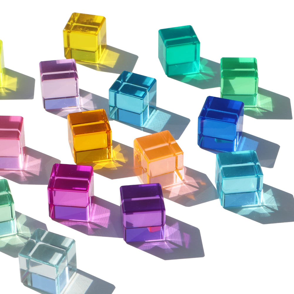 KOAICS Rainbow Crystal Cubes 48 pieces support counting and early math activities.