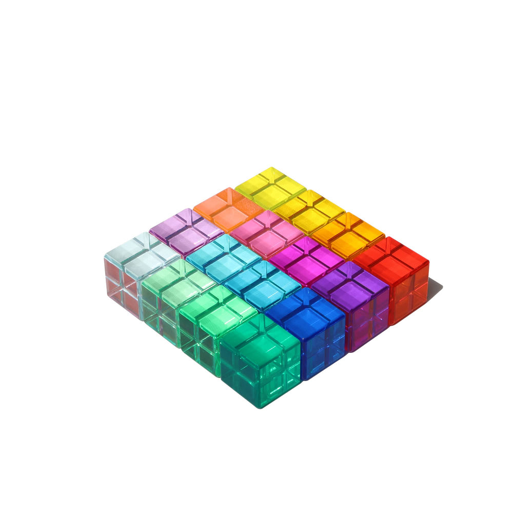 KOAICS rainbow crystal cubes glow under light, enhancing color recognition